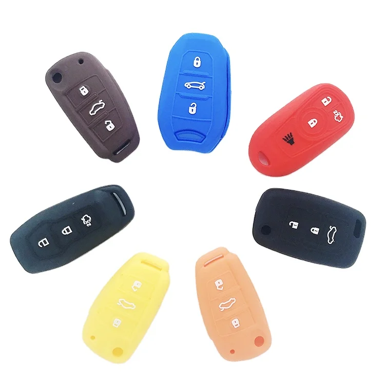 China OEM Manufacturer Custom Logo Custom Colors Wholesale Protective Silicone Rubber Car Key Case Cover