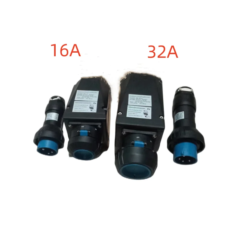 Hazardous location Single or 3 phase GRP material 16A 32A 63A Explosion Proof plug and receptacles