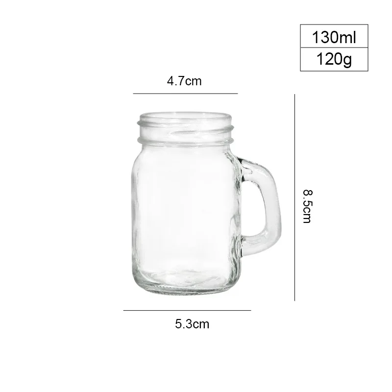 Us warehouse 4oz clear Beer can shaped sublimation beer cup glass jar with Lid and handles