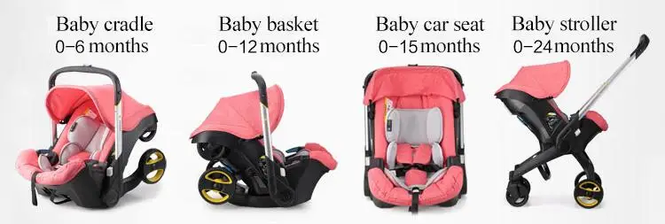 Amazon sells well 4 in 1 baby stroller Safety basket safety seat cradle stroller converts to car seat