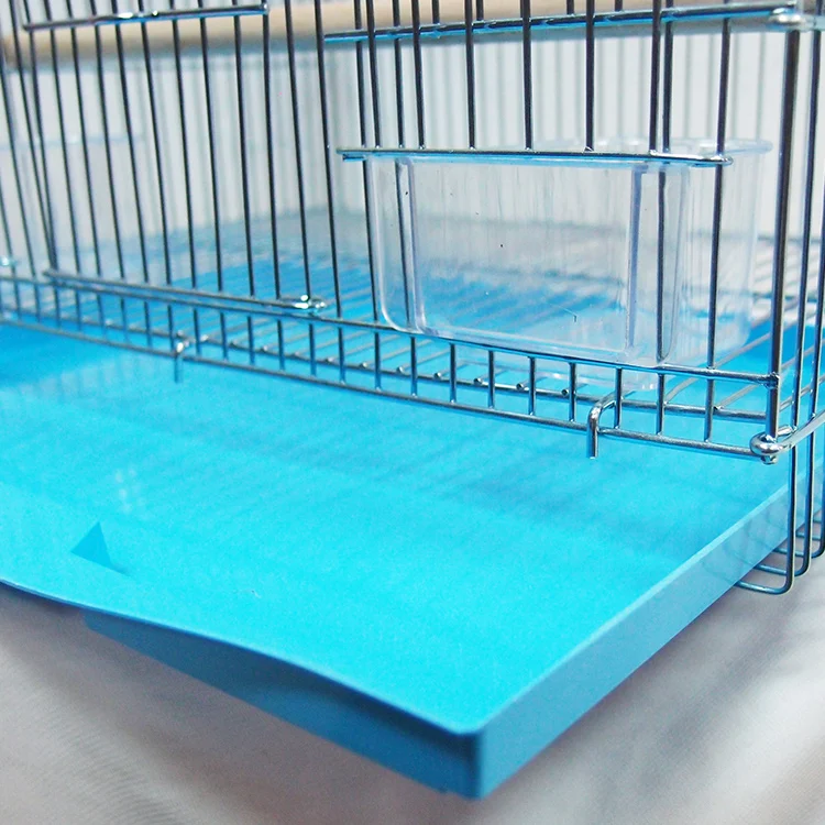 Luxury metal foldable bird cage portable indoor and outdoor wire parrot canary breeding and feeding cage with tray