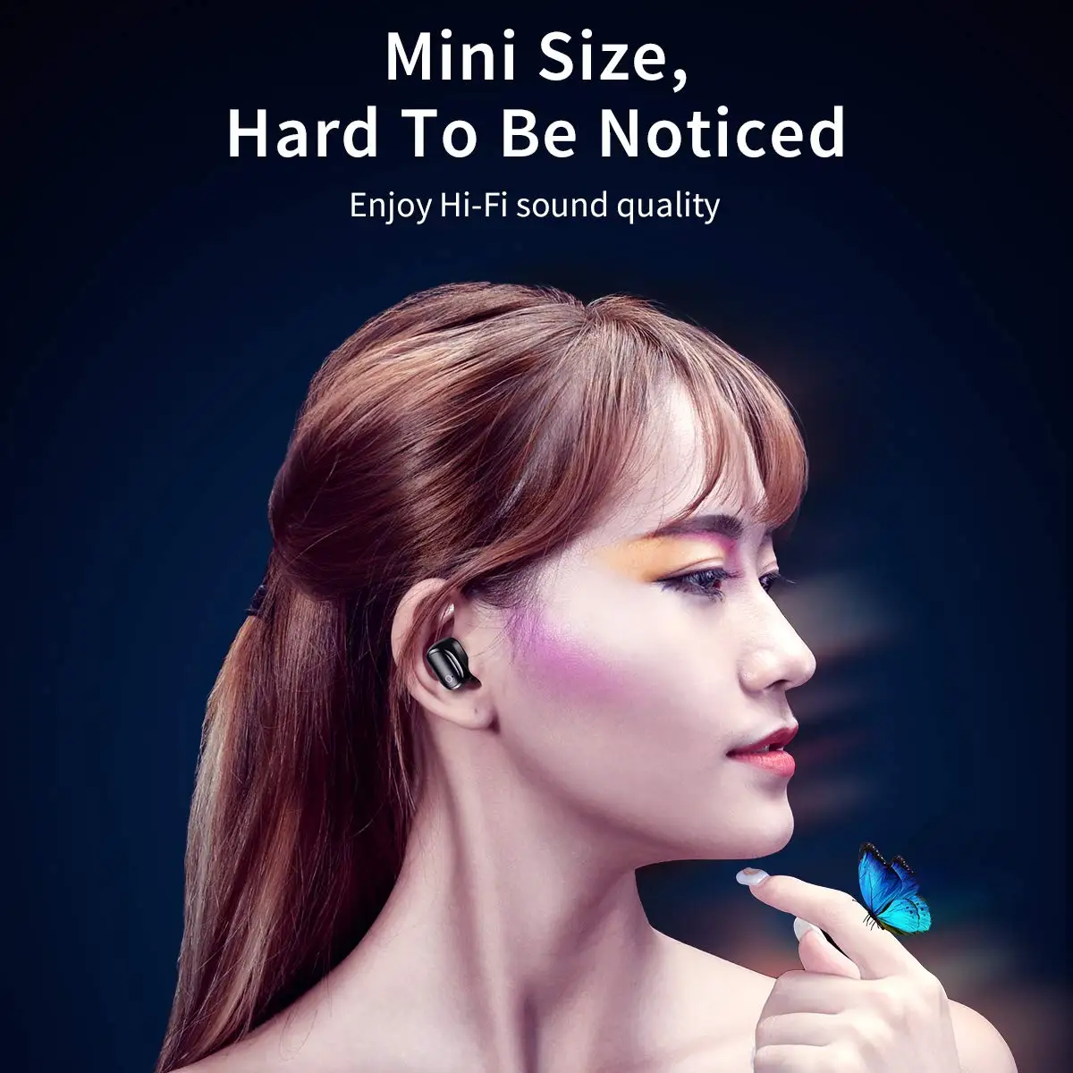 DIVI Mini Wireless Earphone Hidden Invisible Luxury Single Wireless Earphone With Charging Case