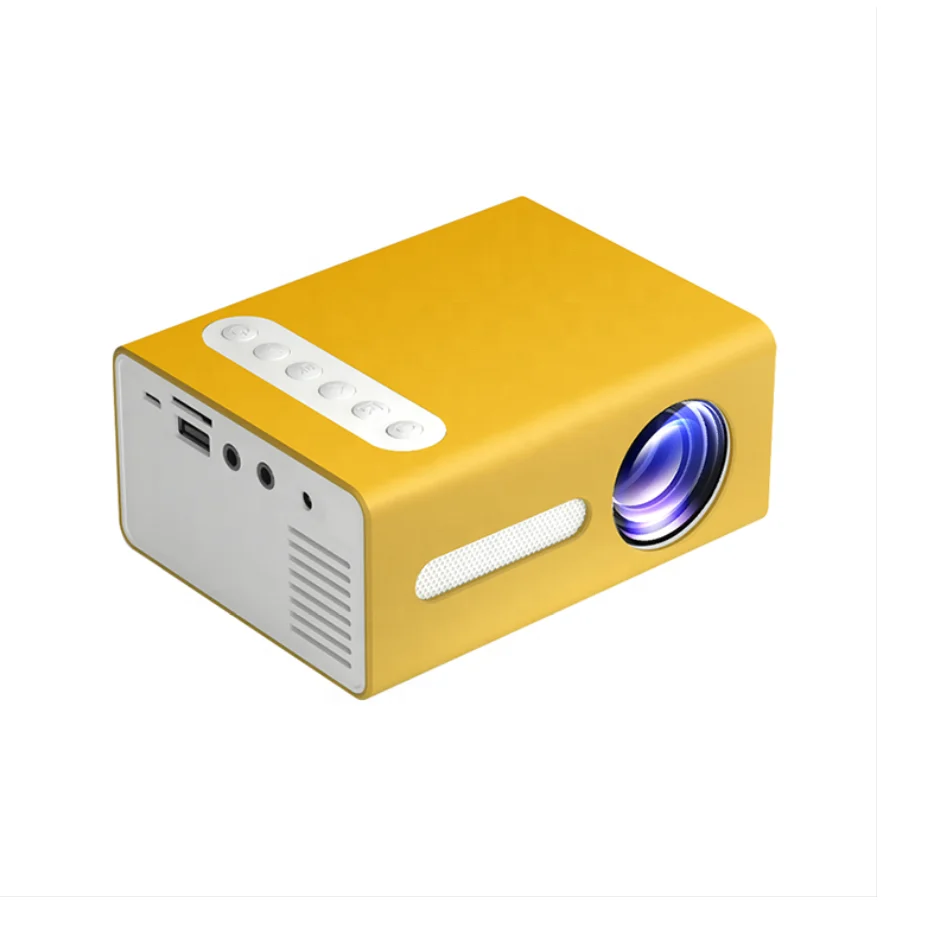 Новый дешевый LCD Pico Beamer 24 ANSI люмен T300 мини видеопроектор с динамиком для дома