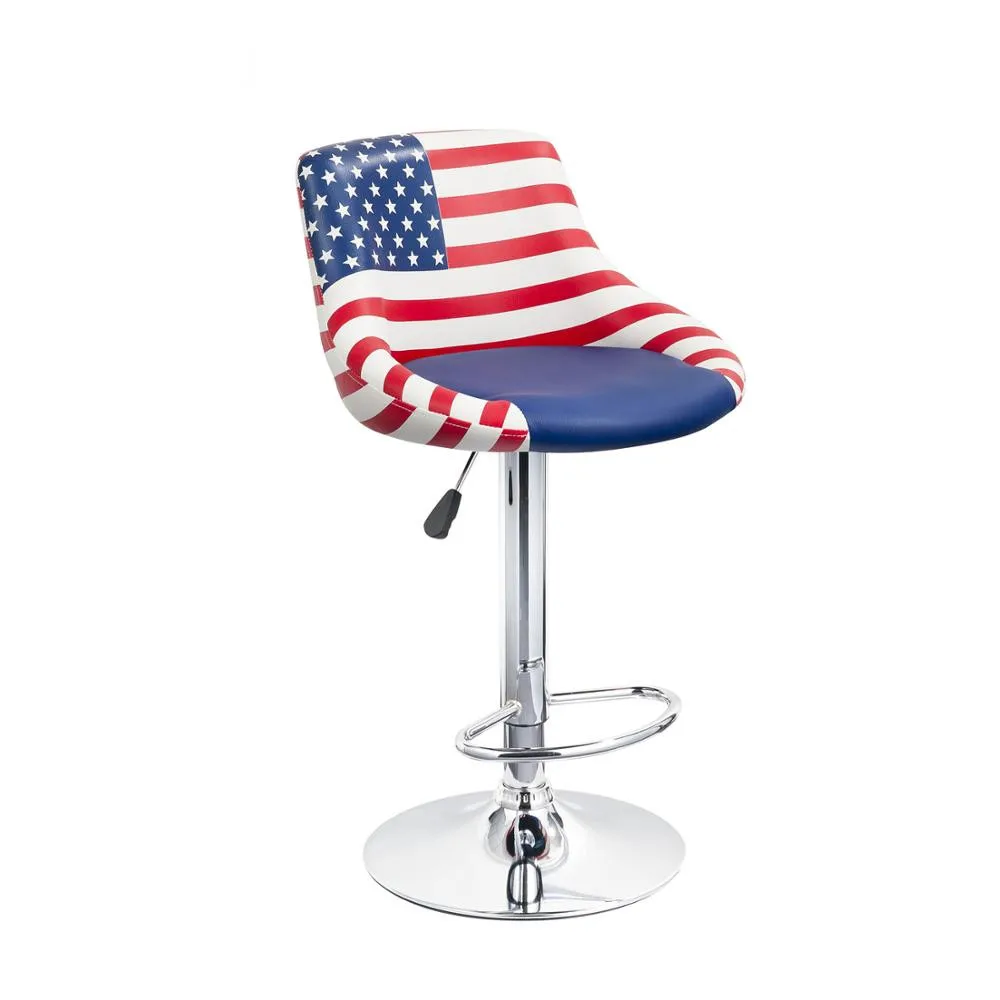 SM-5128 Adjustable Modern Black Swivel PU Leather Barstool with Backrest Hydraulic nail salon bar Manicure chair