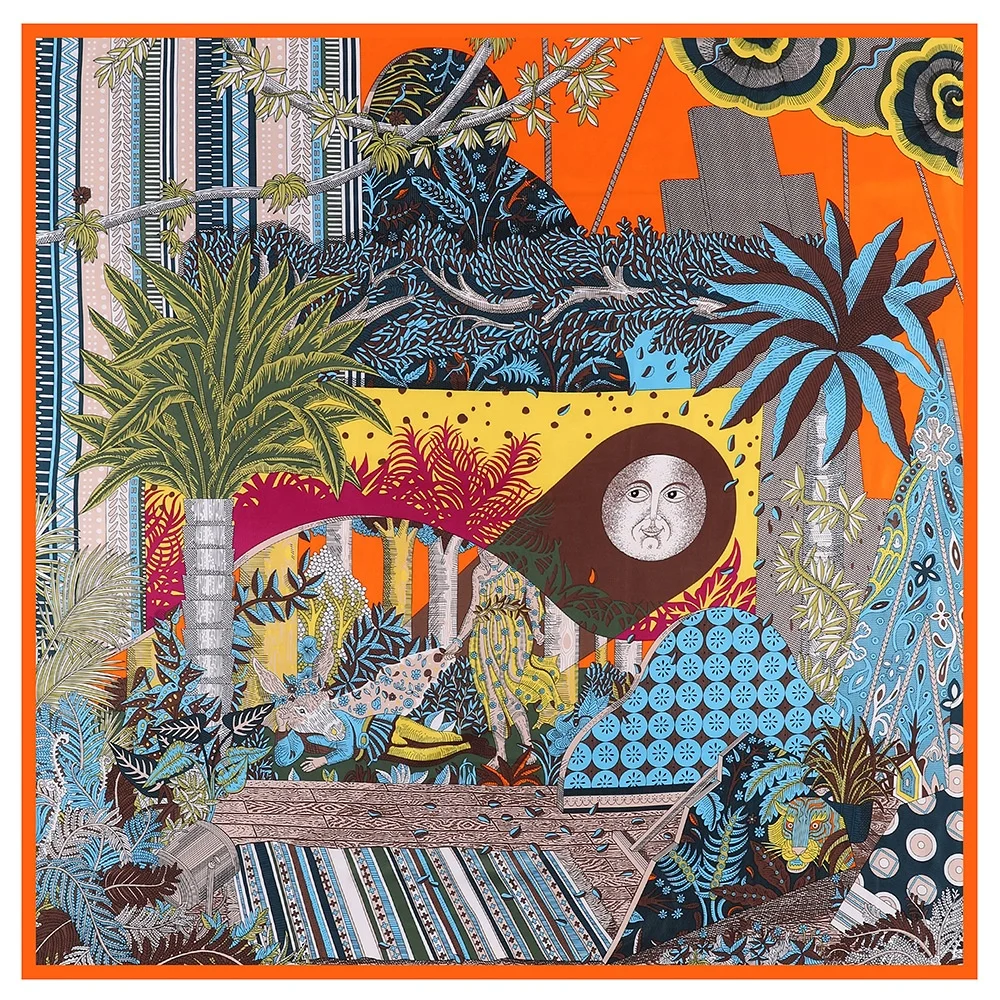 ladies shawl silk scarfs for women stylish super soft digital print cozy luxury extra wide long custom