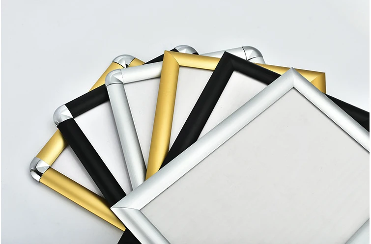 Оптовая продажа, черная, золотая, серебряная алюминиевая металлическая рамка для рекламы