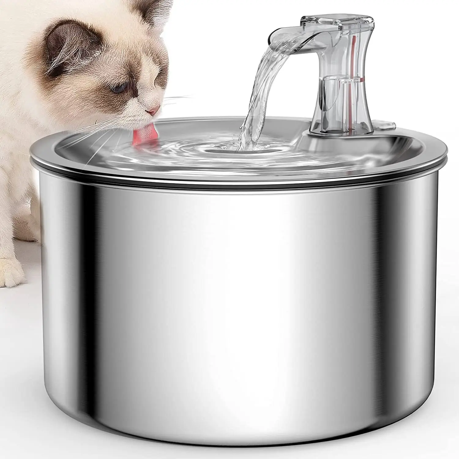 Stainless Steel Automatic Circulation Cat Water Dispenser Intelligent Pet Water Feeder Flowing Water Pet Bowl