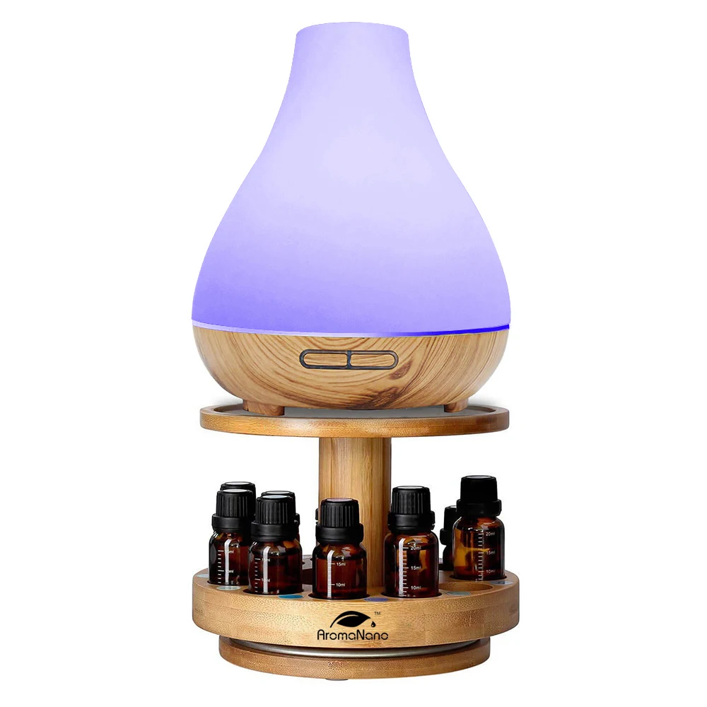 Aromatherapy Essential Oil Diffuser Gift Set with Oils and Rotating Display Stand 300ML Humidifier Difusor Aroma Diffuser