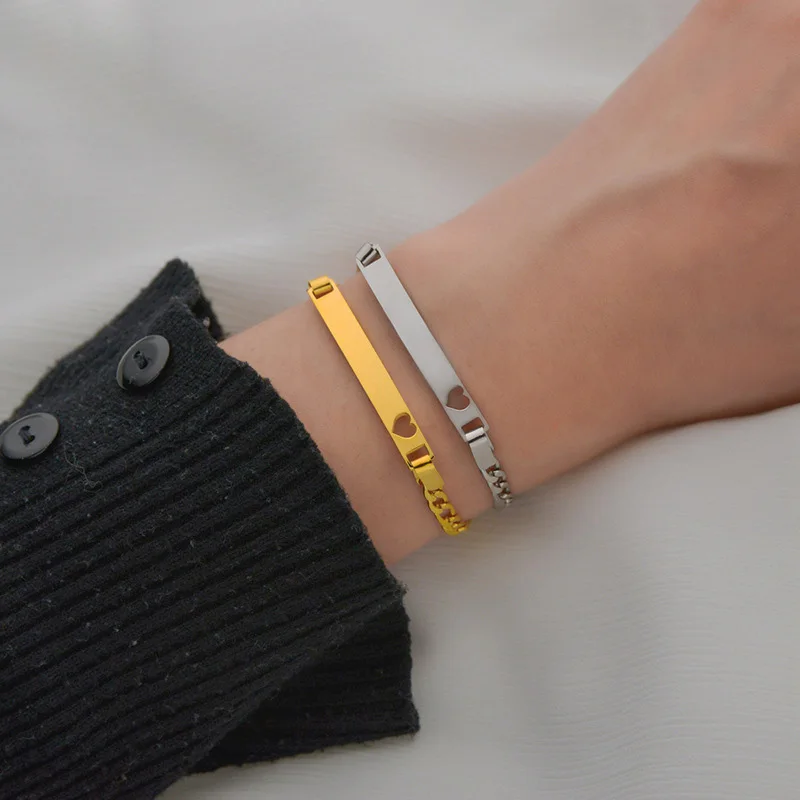 Custom Classis Bracelet High Quality Gold Plated Geometric 14K 18K Stainless Steel Thick Chain Bracelet