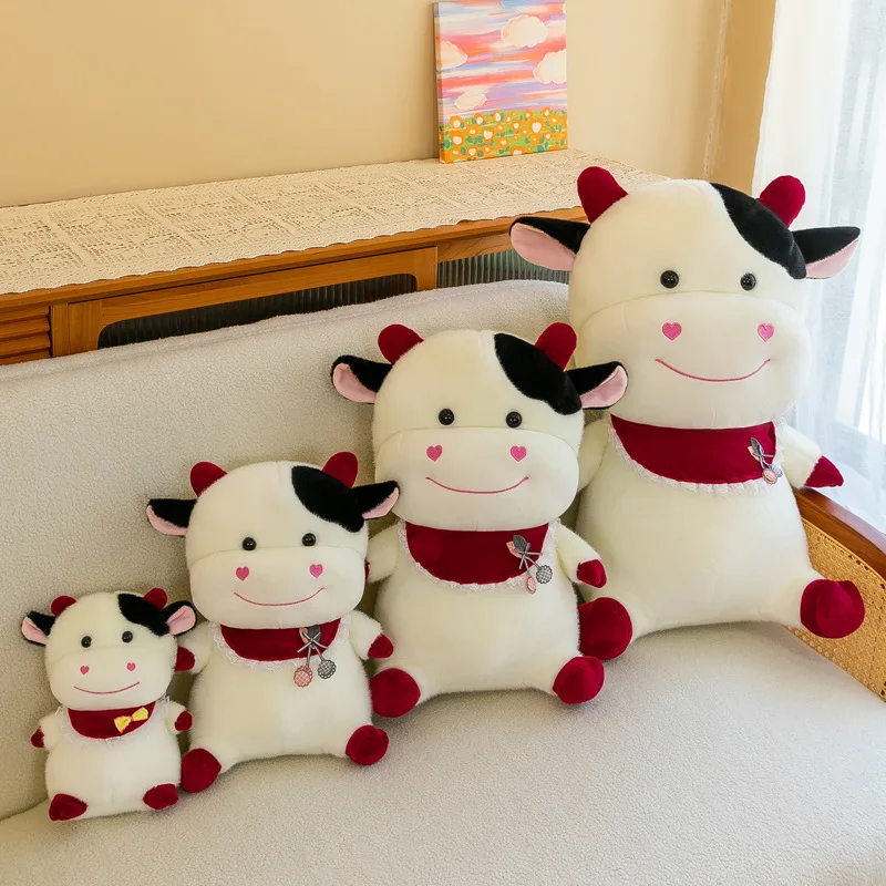 Custom Plush Toys Kawaii Cows Cartoon Stuffed Animal Baby Dolls Children Girls Christmas Gifts Plushies With Low Moq