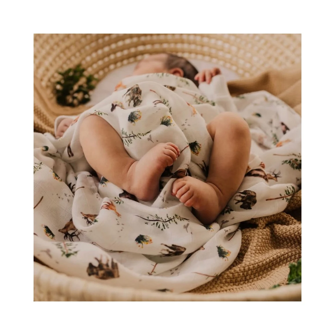 2024 Hot Sales 2 Layers Baby Swaddle For Newborn Baby Gift Breathable Wholesale Organic Bamboo Cotton Baby Muslin Swaddle Warp