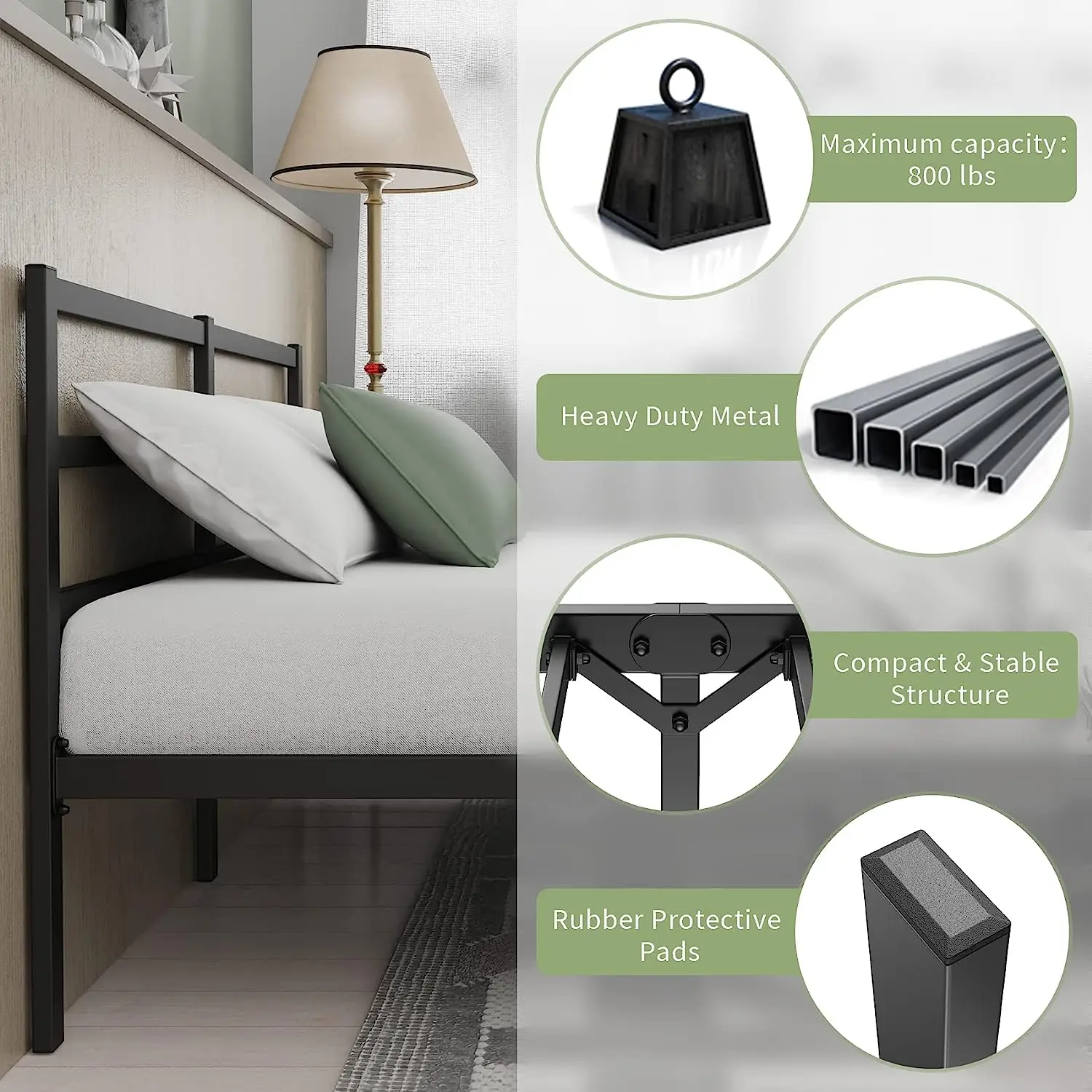 Manufacturer Sells Modern Double Bed Frame Heavy Wooden Metal Platform Environment-friendly Family Furniture for Hotel Bedroom