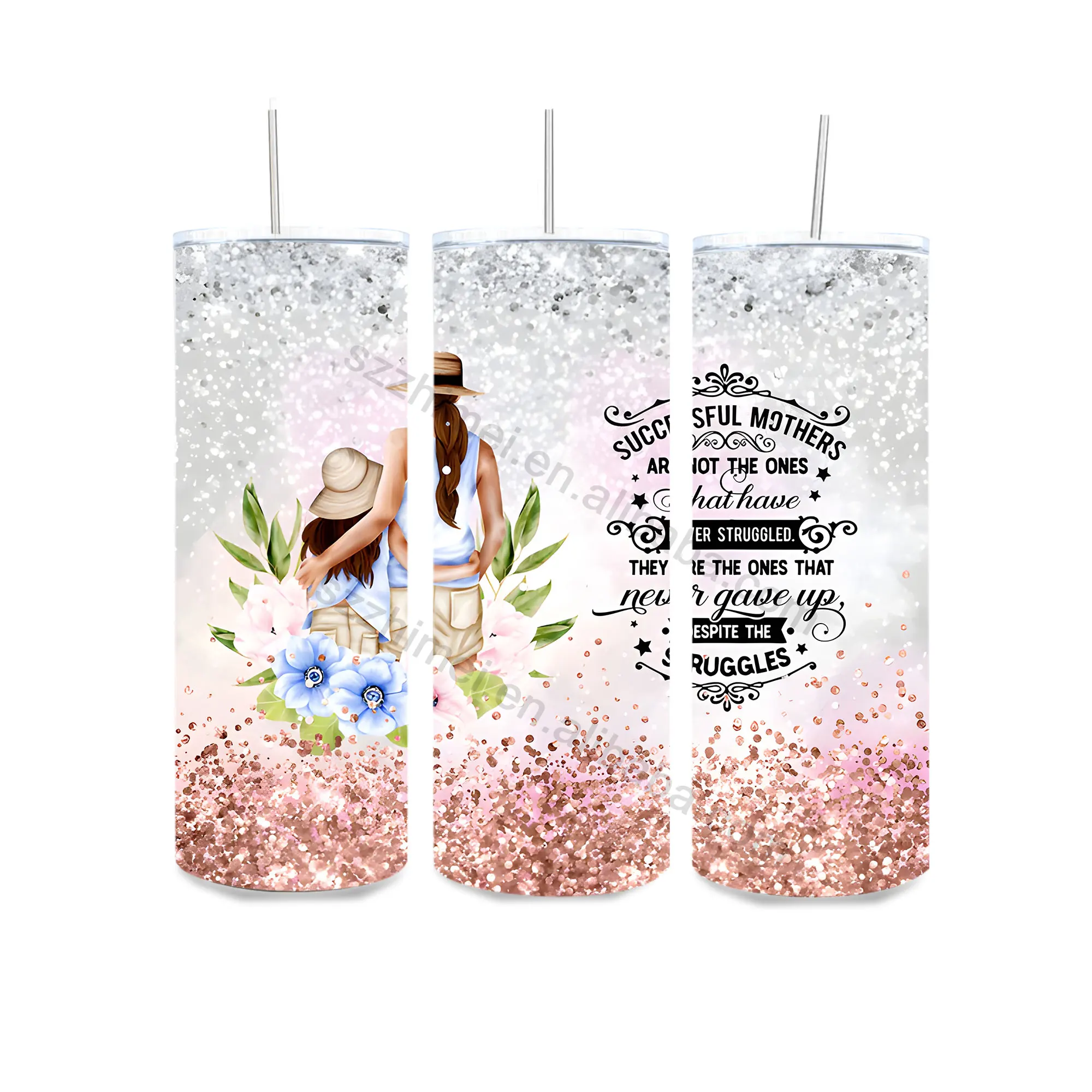 Custom Logo Cartoon Pattern 20oz tumbler Paint mom stainless steel cup sports water cup with lid straw