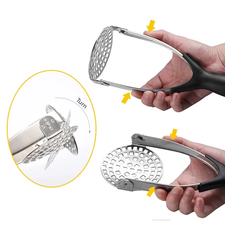 Stainless Steel Kitchen Accessories Vegetable Hand Pressed Manual Ricer Potato Masher Press Slicer Tool
