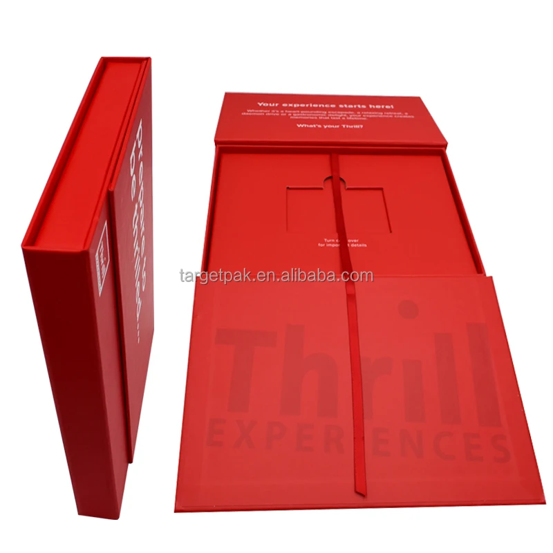 nfc Card Packaging Magnetic Paper Packaging Box Luxury Book Shape Red with Insert Holder Business VIP Card Packing Boxes