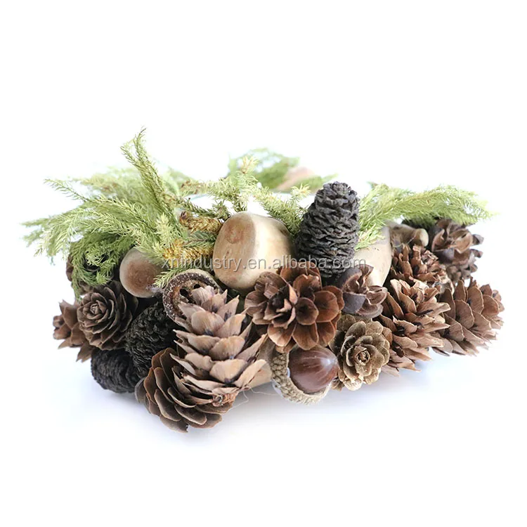 Dining table candle Christmas decorations original style soy wax candles pine cone home decor green Christmas candles