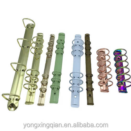 6 ring gold metal binder Custom A4 size A5 A6 hardware metal 6 ring binder mechanism gold for folder