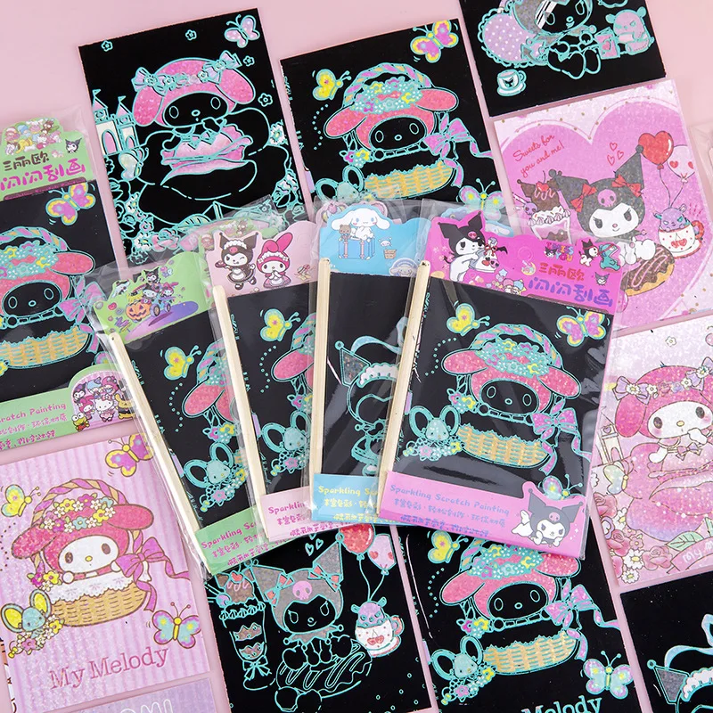 2024 High Quality Modern Handmade Artwork child 24pcs random magic art scratch card painting card