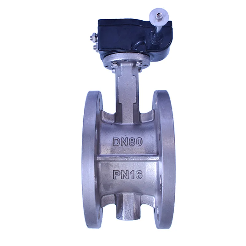 CF8M disc EPDM seat manual actuator double flange butterfly valve