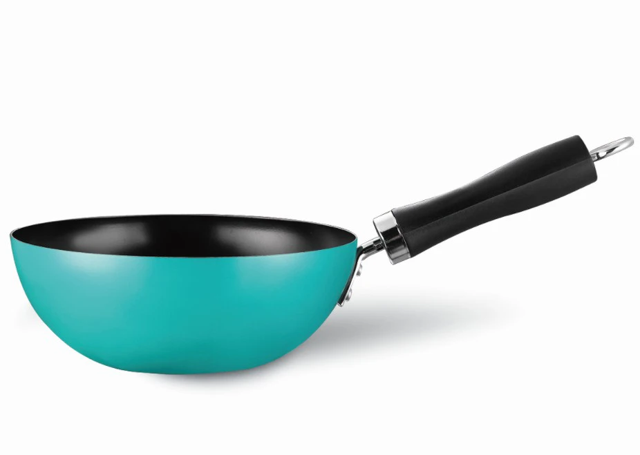 Китайская кухонная утварь мини-Вок антипригарная Кастрюля из углеродистой стали 20 см кастрюля с бакелитовой ручкой