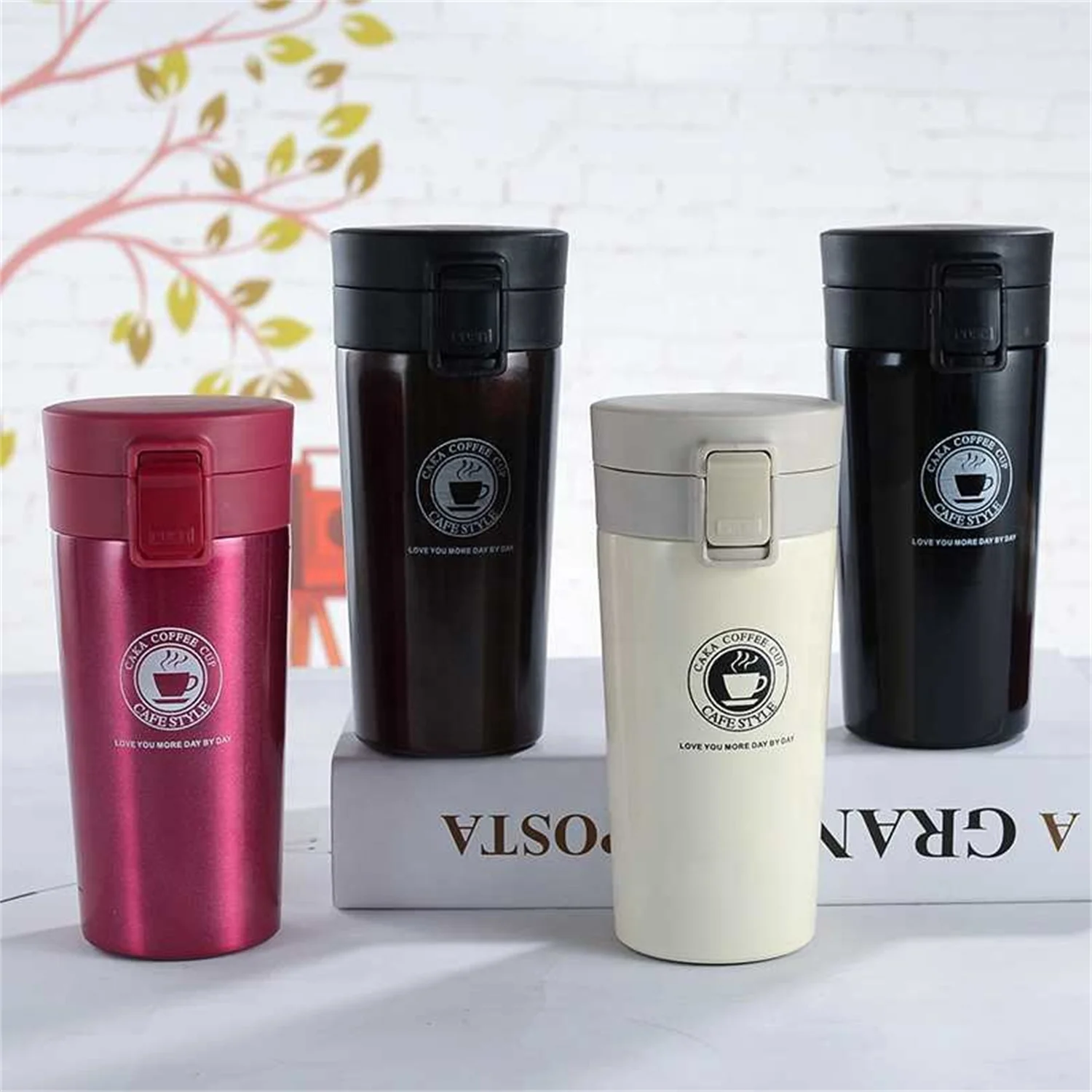 Dishwasher Safe Portable Coffee Cup Reusable Stainless Steel Coffee Cup Travel Mug with Lid 12oz 16 oz