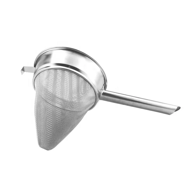8/10 inch commercial colander Steel Mesh filter stainless steel china cap strainer notch wire filter for restaurant filter