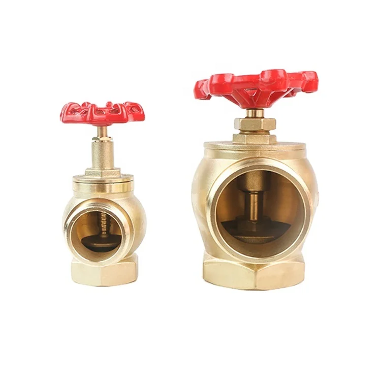 Fire hydrant Valve Natural or painted brass angle fire valve fire fight landing valve with coupling