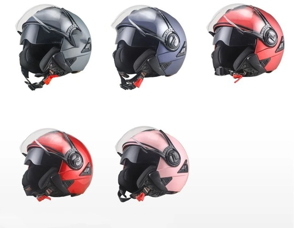 Summer Double Lens Moto Helm Open Face Racing Off Road Headpiece Motorcycle Helmet