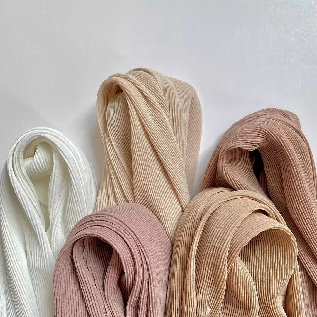 superior quality pleated chiffon hijab chiffon crinkle scarf muslim Pleated Chiffon Shawl