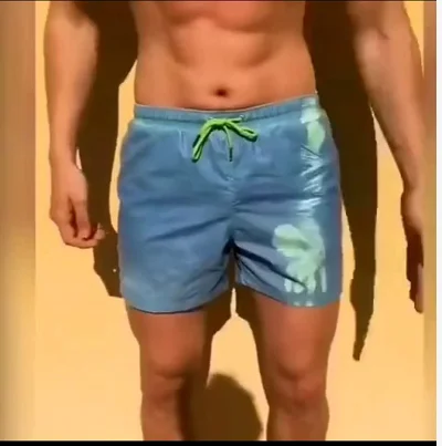 Пользовательский дизайн 100% полиэстер микрофибра персиковая кожа ткань волшебная печать встреча вода изменение цвета для пляжа короткая