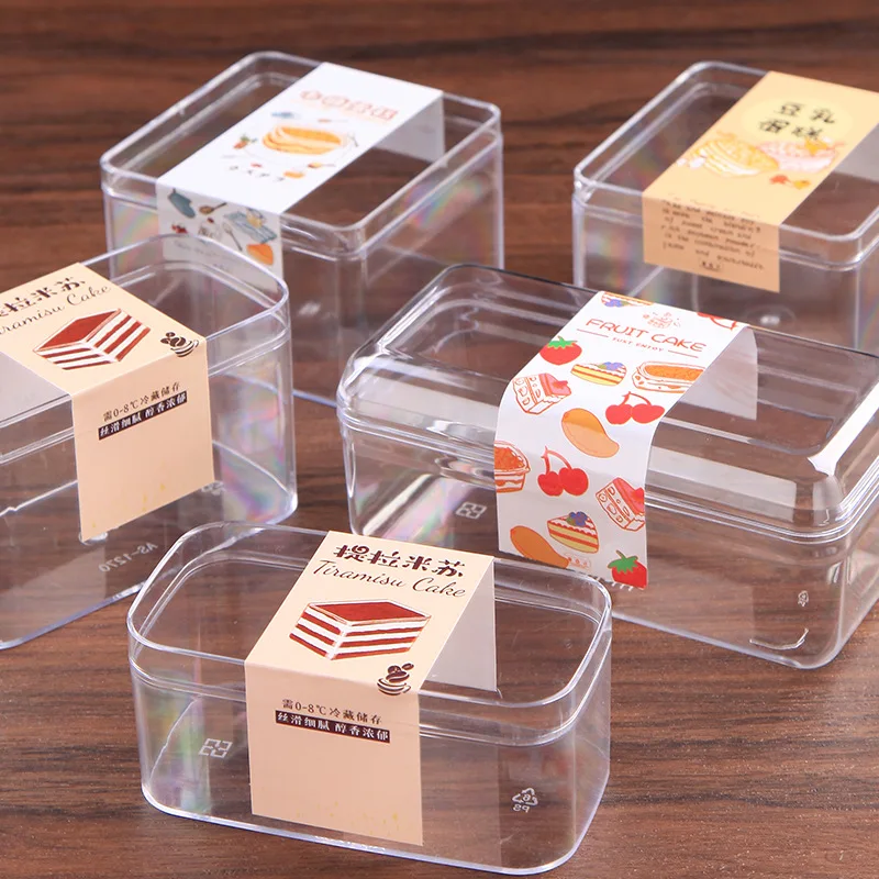 Wholesale Customized fruit wood bran cake Western dessert Tiramisu Pastry Container Acrylic Cake Box With Lids