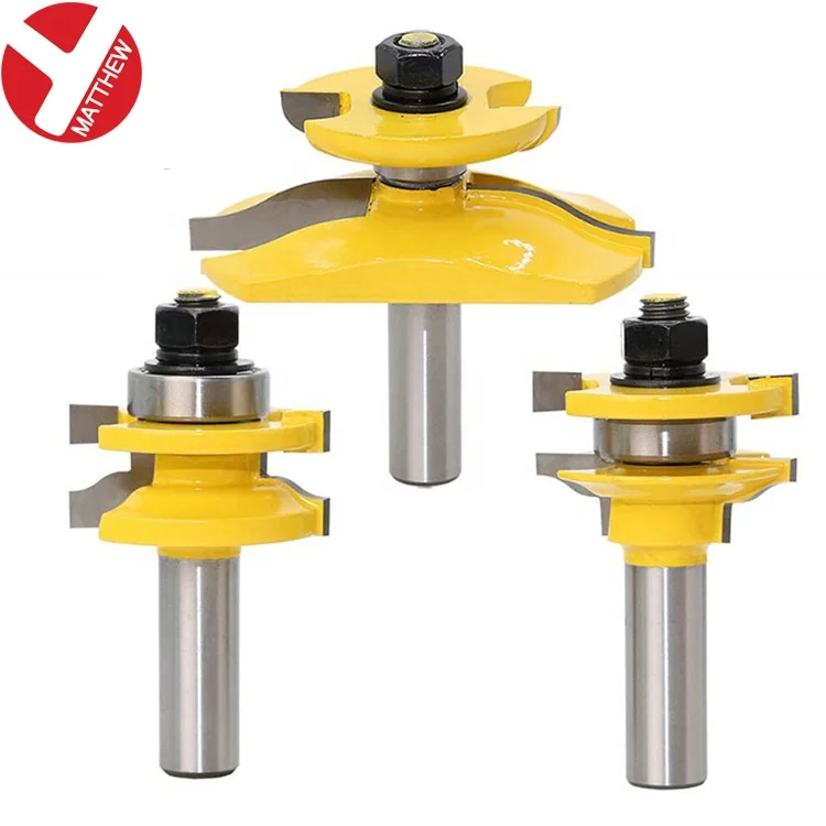 Набор фрез с твердосплавным наконечником и круглым хвостовиком 1/2 дюйма, 3 шт.