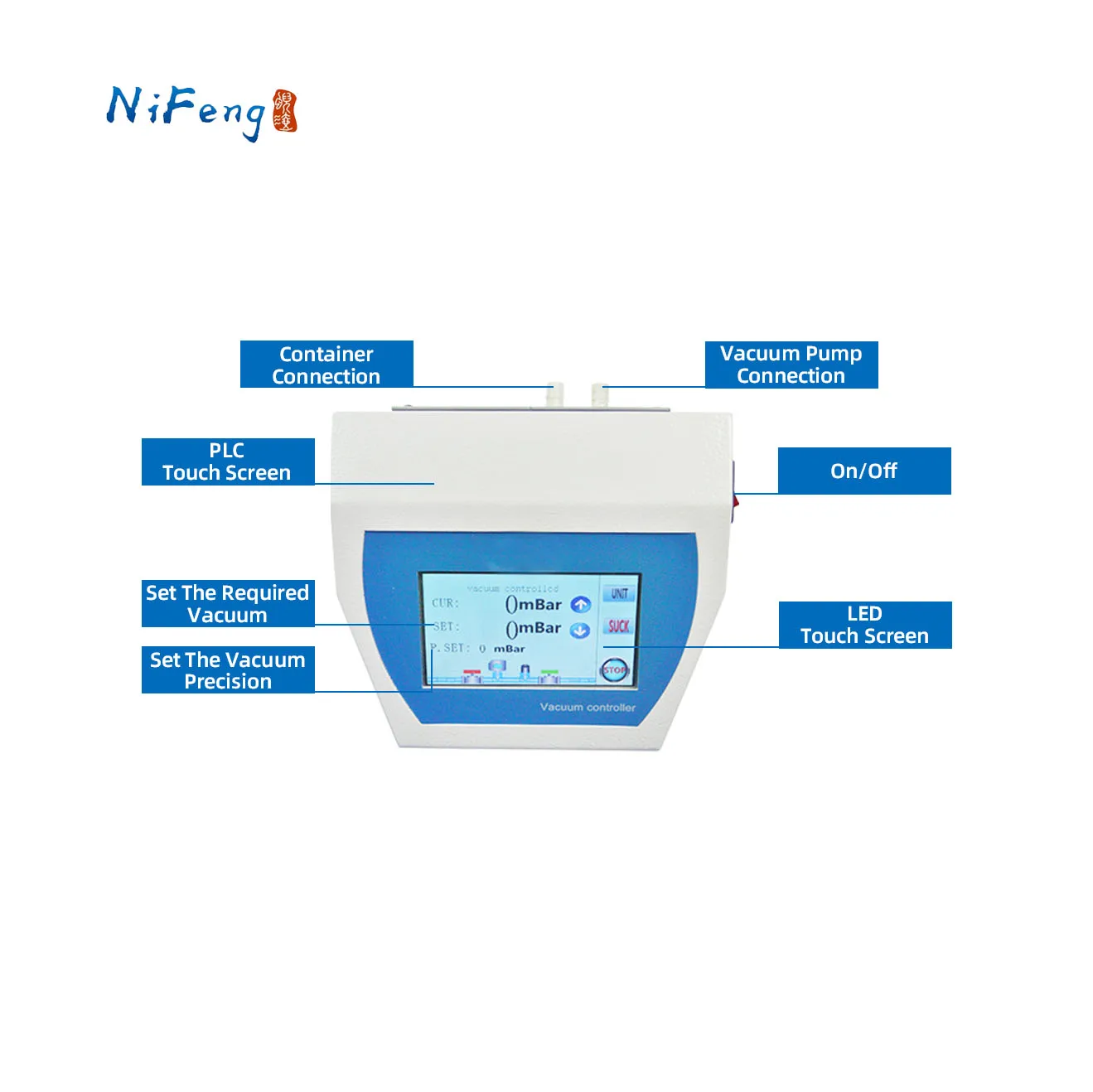 VC4000 Plc With Pressure Controller Distillation System Adjustment And Control Vacuum System Vacuum Pressure Controller