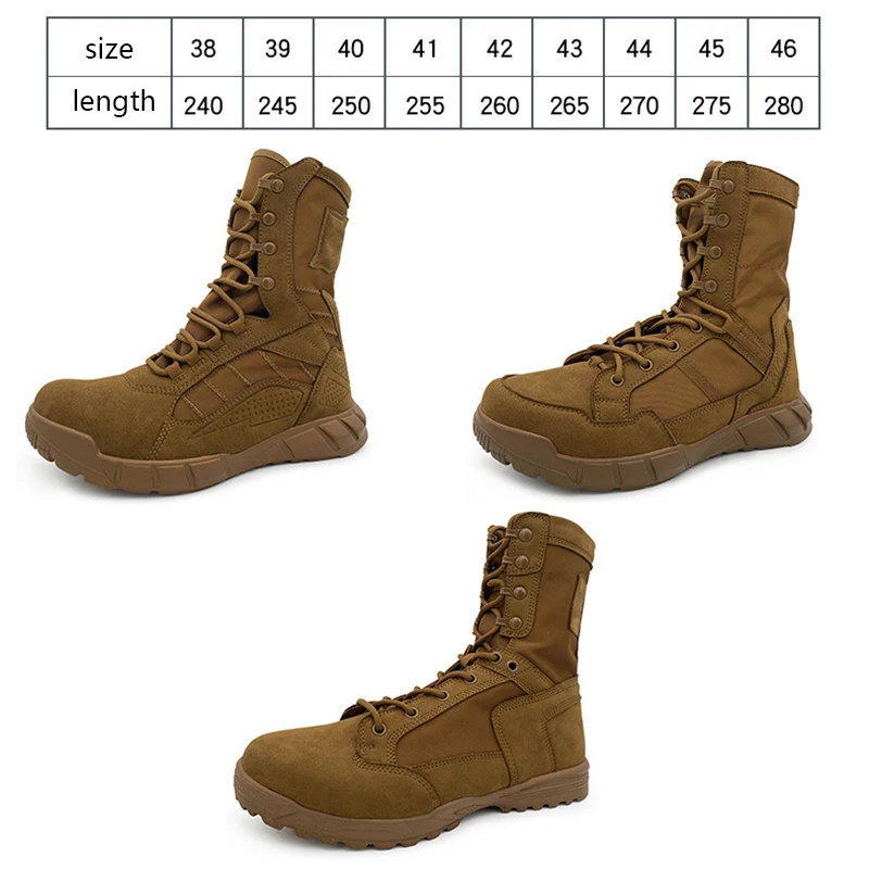 OBSHORSE Wholesale Available Custom Combat Desert Shoe Outdoor Men Women Ladies High Top Climbing Hiking Training Tactical Boots