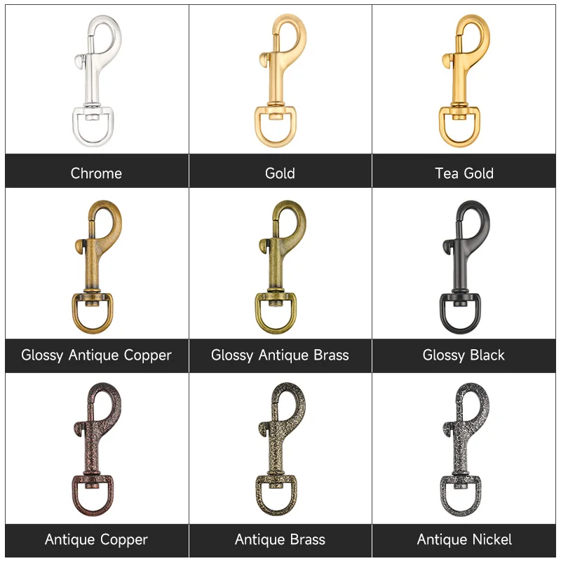 Alloy Bolt Snap Clip Swivel Clasp 3/5 Inch Harness Snap Hook 15mm Antique Brass Swivel Snap Hook Buckle for Dog Collar Leash