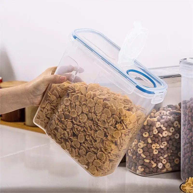Plastic Cereal Storage Containers  Food Grade and BPA Free Practical Cereal Dispenser Ideal for Cornflakes Flour Storage
