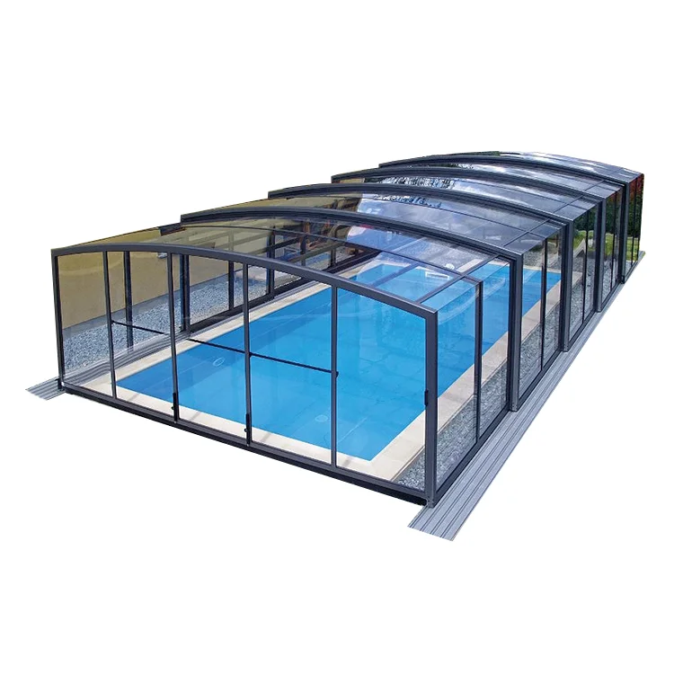 swim pool cover solid pool cage high profile telescopic pool enclosure