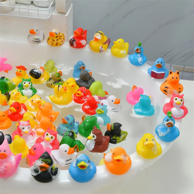 Custom Oem Floating Animal Soft Rubber Duck Bulk Bathtub Squeaky Bath Duck Bathroom Accessories Rubber Ducky