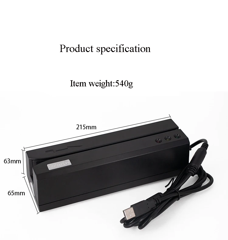 Магнитный считыватель/записывающее устройство для считывания кредитных карт MSR с поддержкой 3 треков