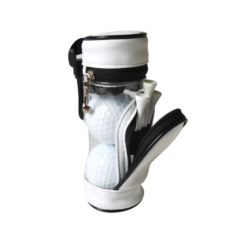 Portable mini PU Golf Ball Pouch Bag with Tee and Ball Golf Ball  Holder