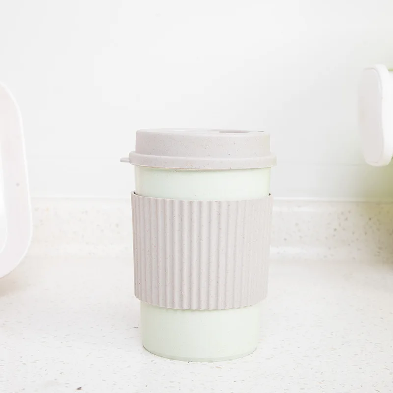 Eco-friendly reusable bamboo fiber tea coffee mug cup with handle for office and home wholesale price