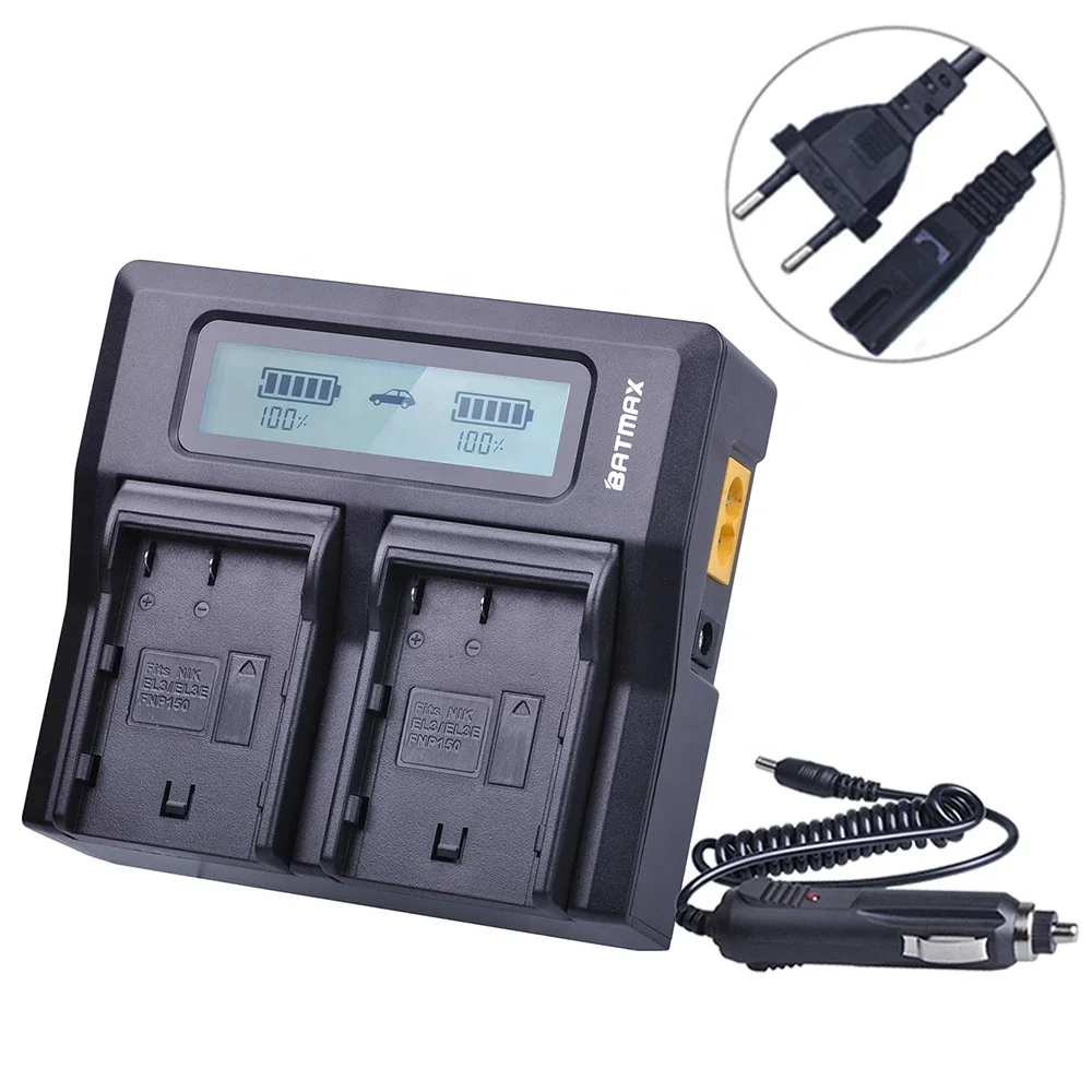 EN-EL3e ENEL3e EL3 EL3a NP-150 LCD Rapid Dual Charger for Nikon D90 D80 D300 D300s D700 D200 D70 D50 D70s D100