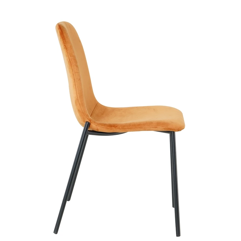 Modern Design Wholesale Classic Orange Velvet Fabric Tufted Back Upholstery Dining Chair