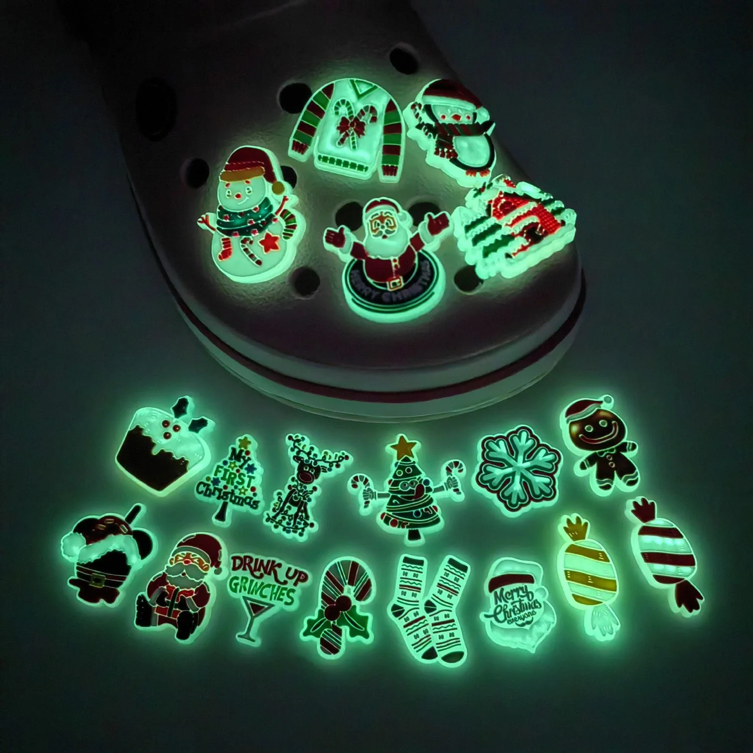 2023 Qiduo Shining Dog Squid Allow Best Friends Office Nightlight Christmas Charm Crocodile Shoes Charm