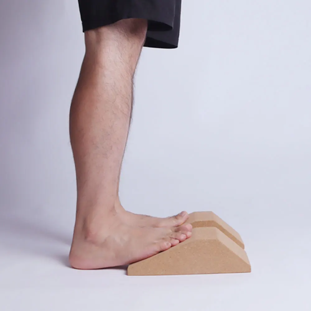 Cork Squat Wedge Block - Non Slip Professional Heel Elevated Squat Wedge and Calf Raise Block - Slant Board for Squats