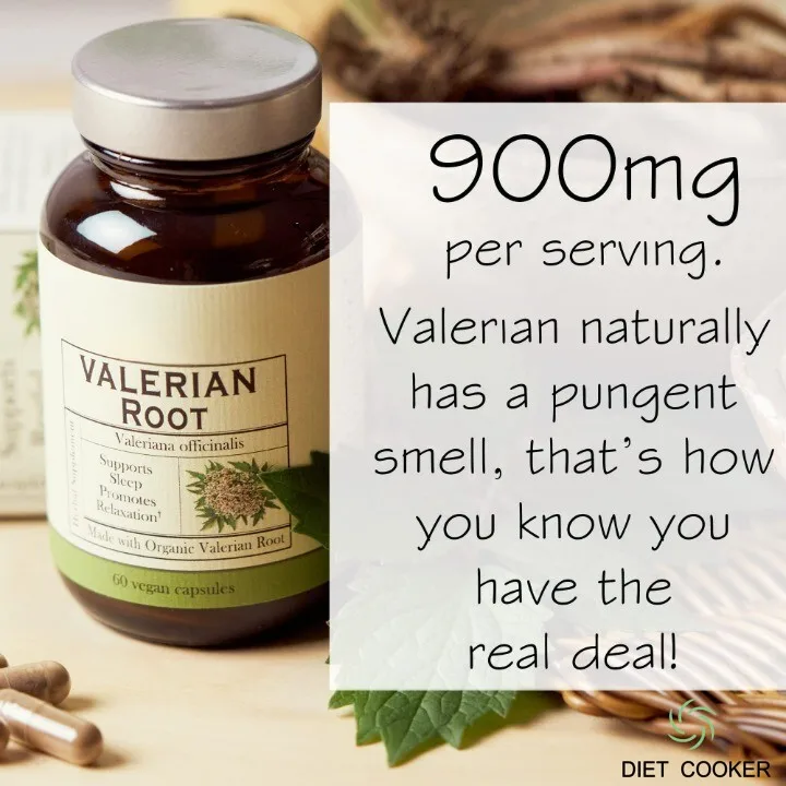 Herbs Valerian Root Capsules Natural Sleep Aid Anxiety Relief and Stress Support Vegan Capsules, Non-GMO