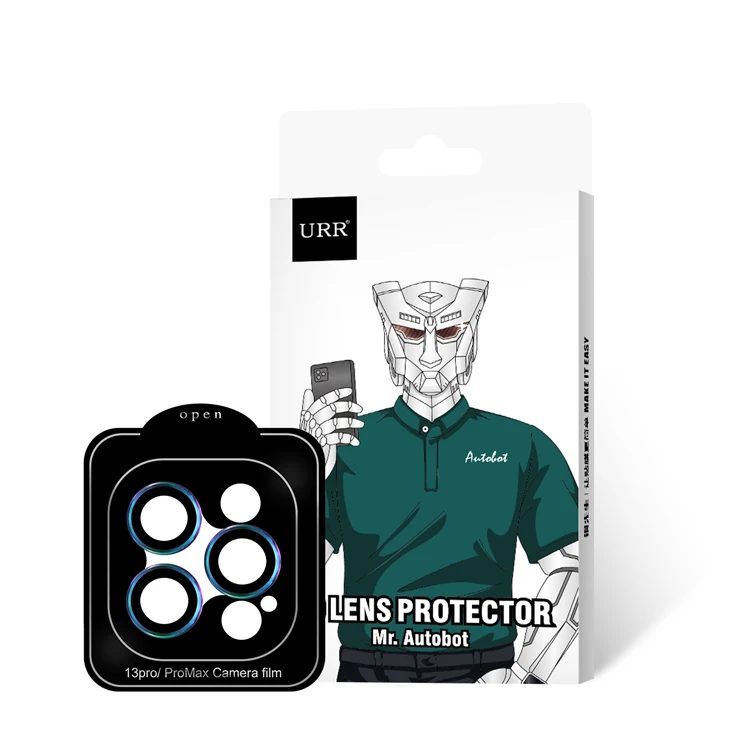 URR Colorful Retail Packing 3 in 1 9H 3D Full Coverage Camera Lens Screen Protector For iPhone 13 Pro iPhone 13 Pro Max