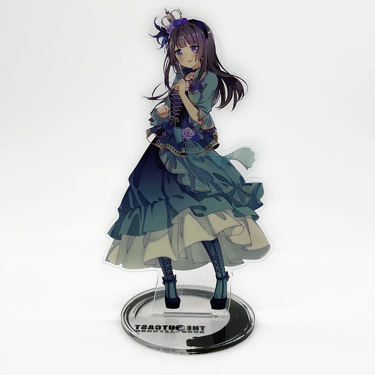 Free sample CMYK offset print CNC cut custom character acrylic stand anime key chain keychain art acrylic anime display