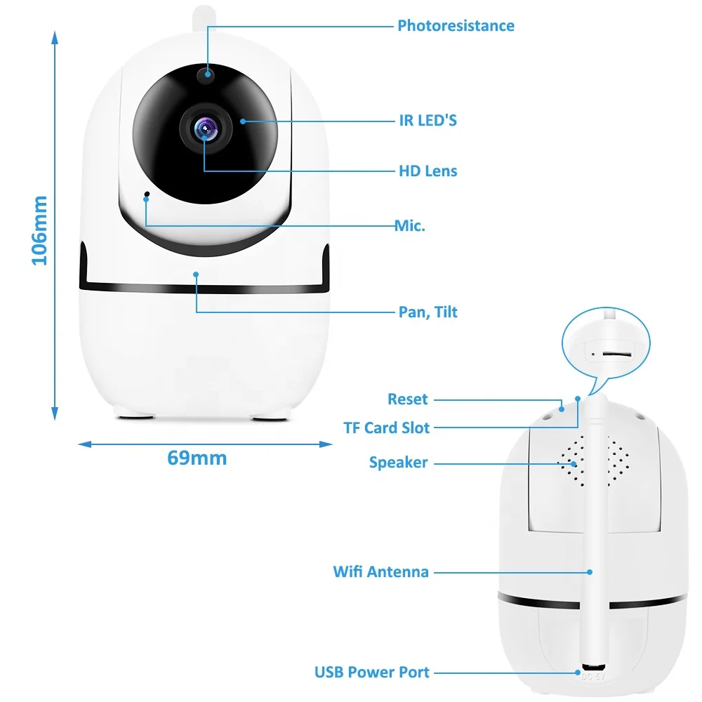 OEM IP HD 1080p CCTV wireless audio video mini smart cam baby monitor Home