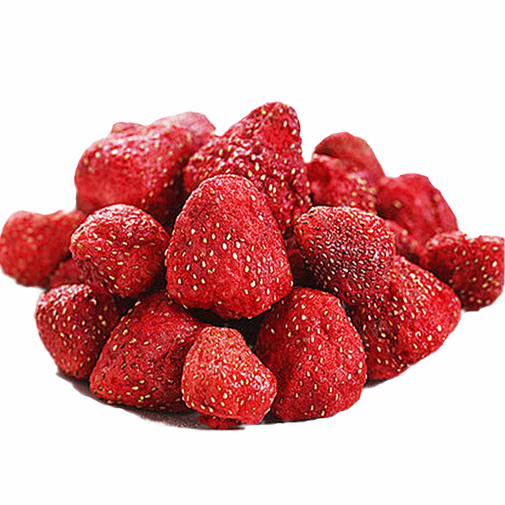Organic Whole Sun-Dried Strawberries Healthy Bulk Snacks Sweet Sour Taste GMO-Free Candied Fruit Natural Vacuum Pack